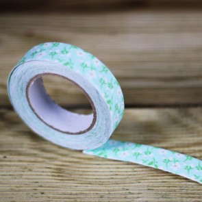 Fabric tape flores verde mint