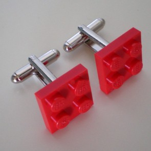 Gemelos pieza LEGO 2x2 rojo