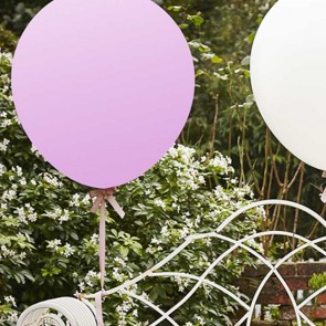 Globos grandes blancos y rosa palo 90cm