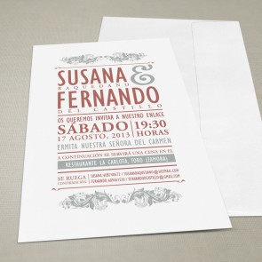 Invitación de boda Vintage (con sobre)