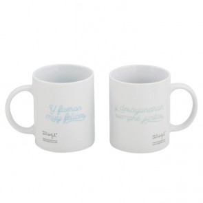 Mr Wonderful Set de 2 tazas Y fueron felices y desayunaron siempre juntos