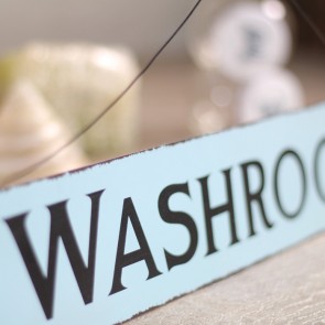 Placa de metal Washroom