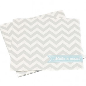 Servilletas de papel napkins chevron gris clarito (20 uds.)