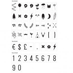 Set de 85 números y símbolos para lightbox