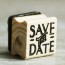 Sello de madera save the date