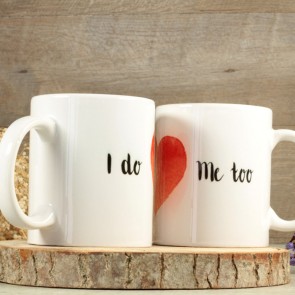 Pareja de tazas de boda